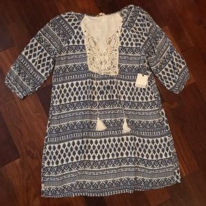 NWT Rue Juju blue & white dress /Swimsuit Cover-up